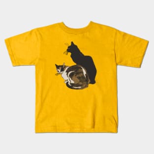 Calico Cat And Black Cat Cut Out Kids T-Shirt